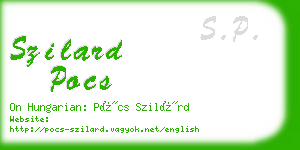 szilard pocs business card